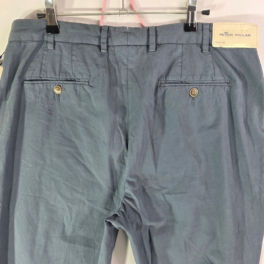 NEW Peter Millar Crown Gray Cotton Cashmere Blend Flat Front Trousers Mens 35x35 - Picture 12 of 14